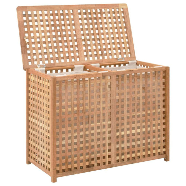 Natural Wood Laundry Bin Solid Walnut