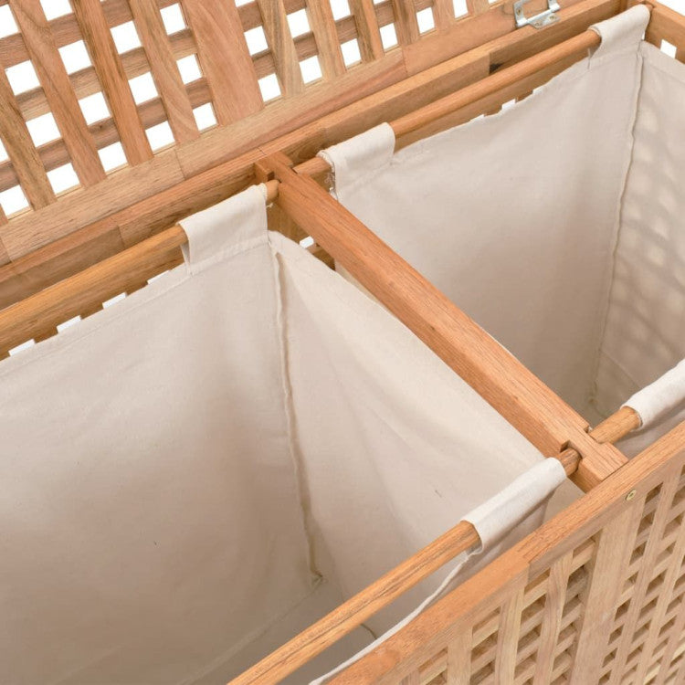 Natural Wood Laundry Bin Solid Walnut