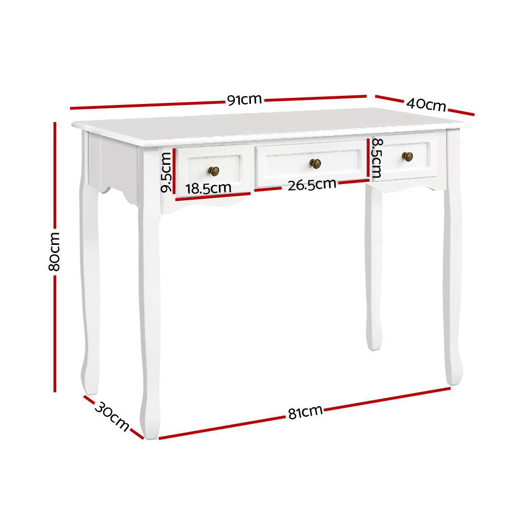 Hall Console French Drawer White