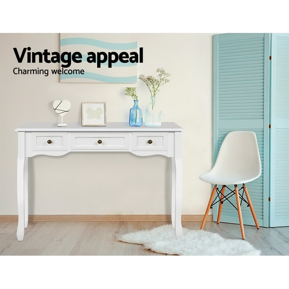 Hall Console French Drawer White