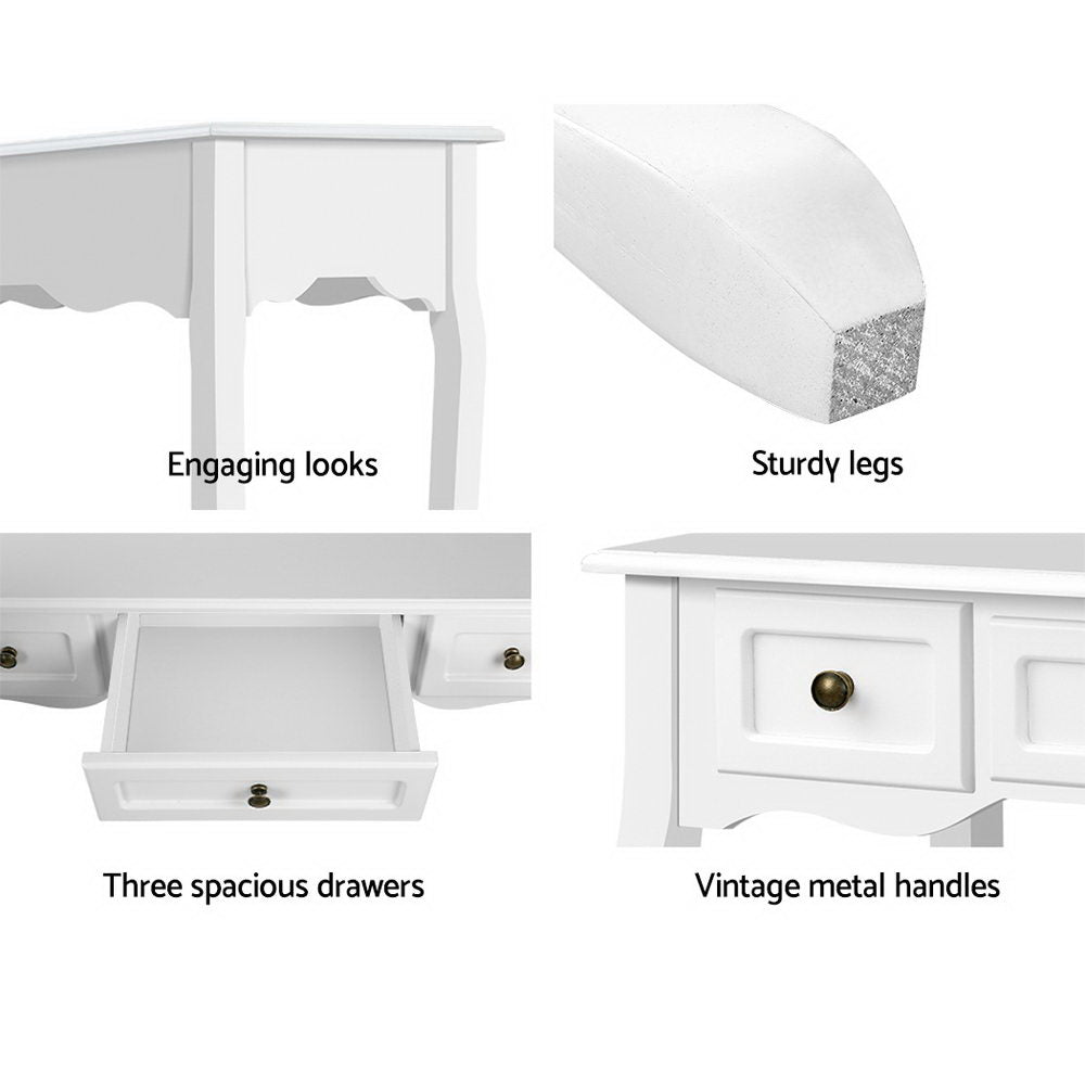 Hall Console French Drawer White