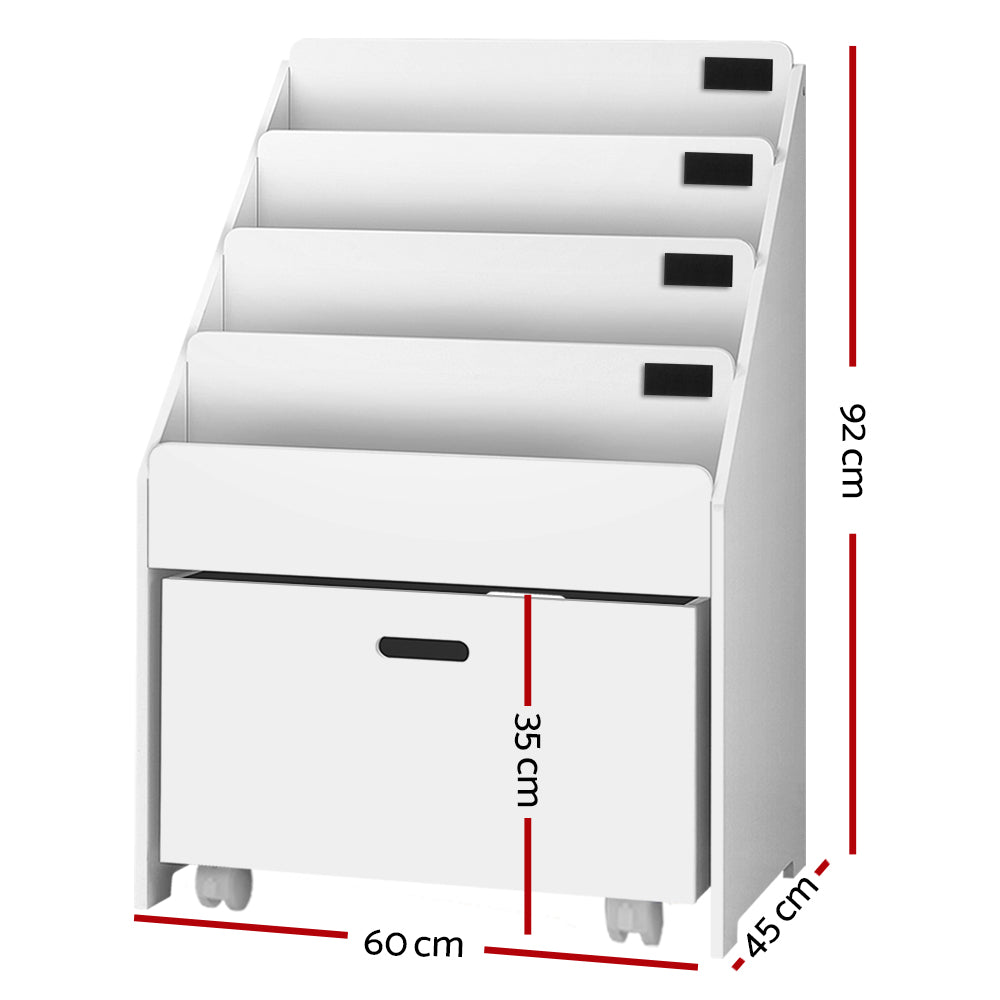 Keezi 4 Tiers Kids Bookshelf Storage