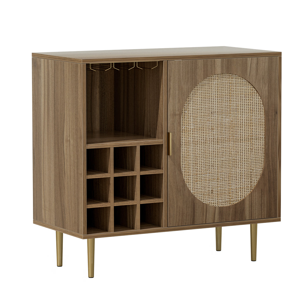 Walnut Cupboard with Wine Rack