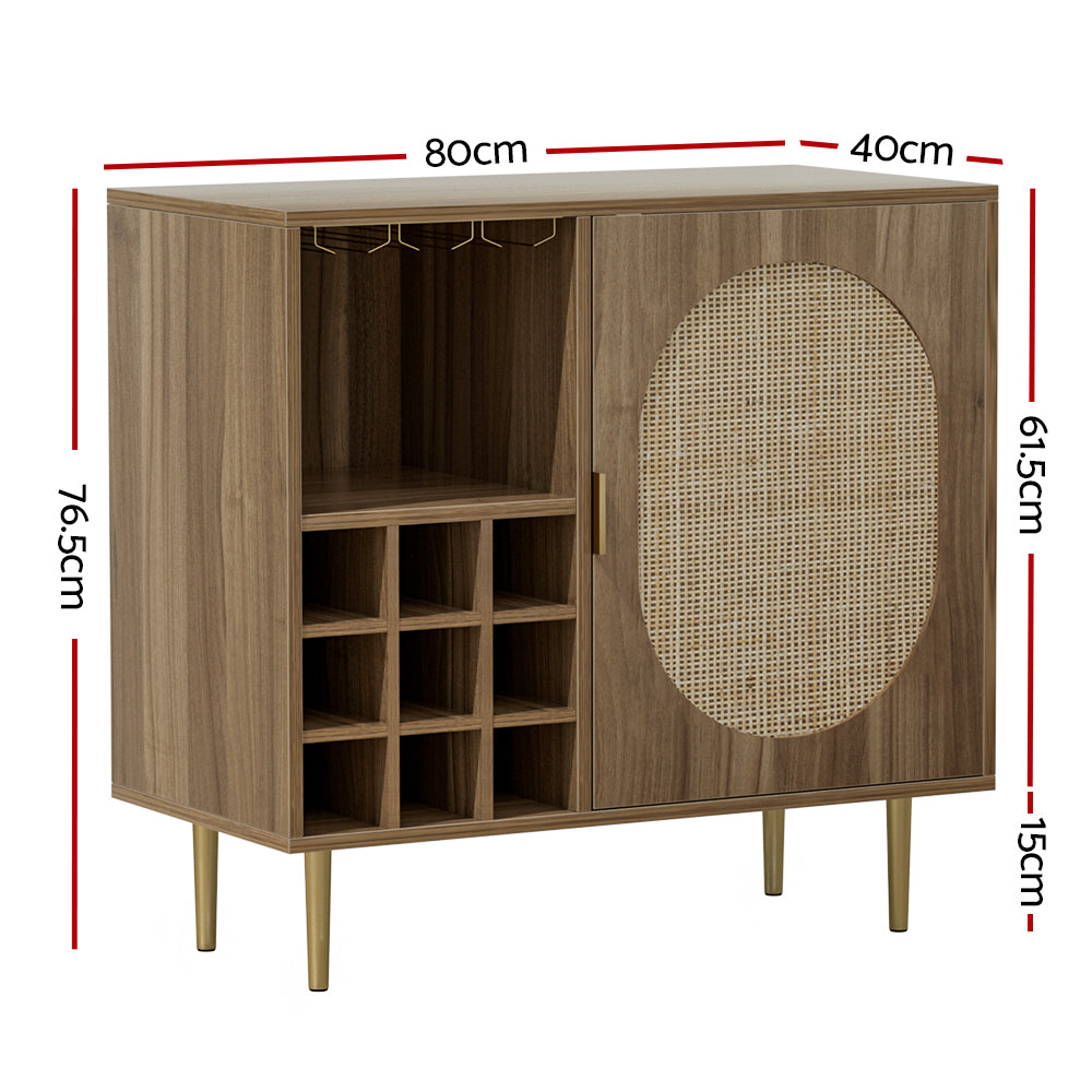 Walnut Cupboard with Wine Rack