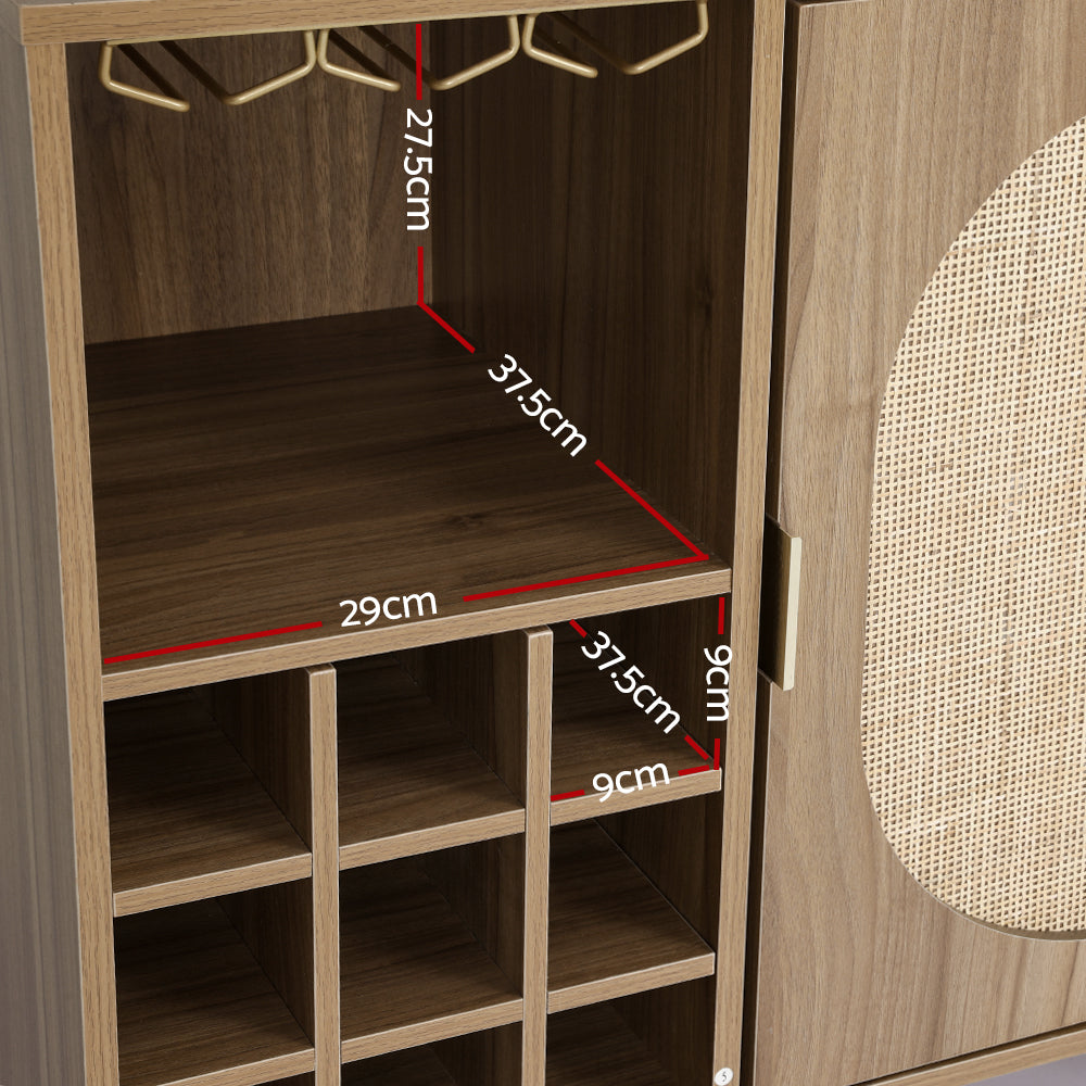 Walnut Cupboard with Wine Rack