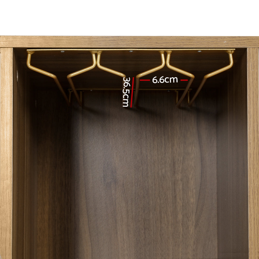 Walnut Cupboard with Wine Rack
