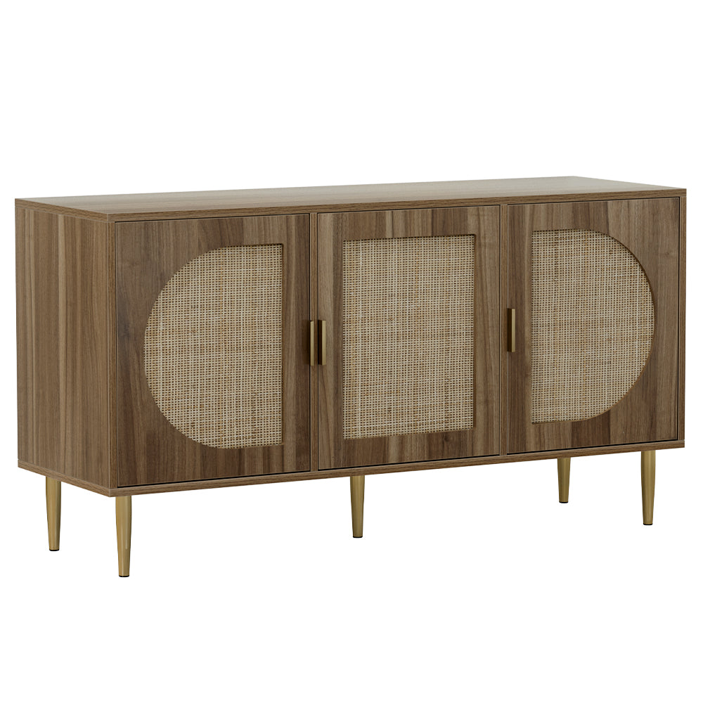 Walnut 3 Cupboard Buffet