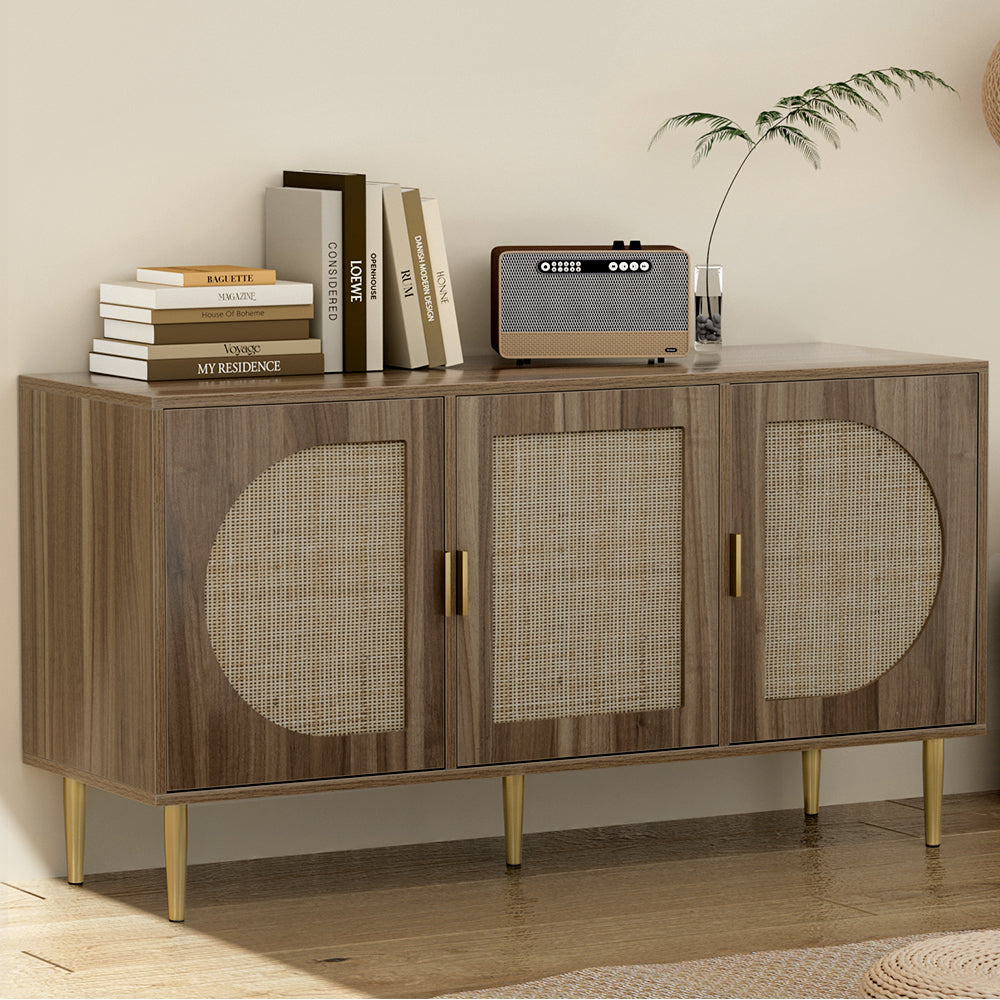 Walnut 3 Cupboard Buffet