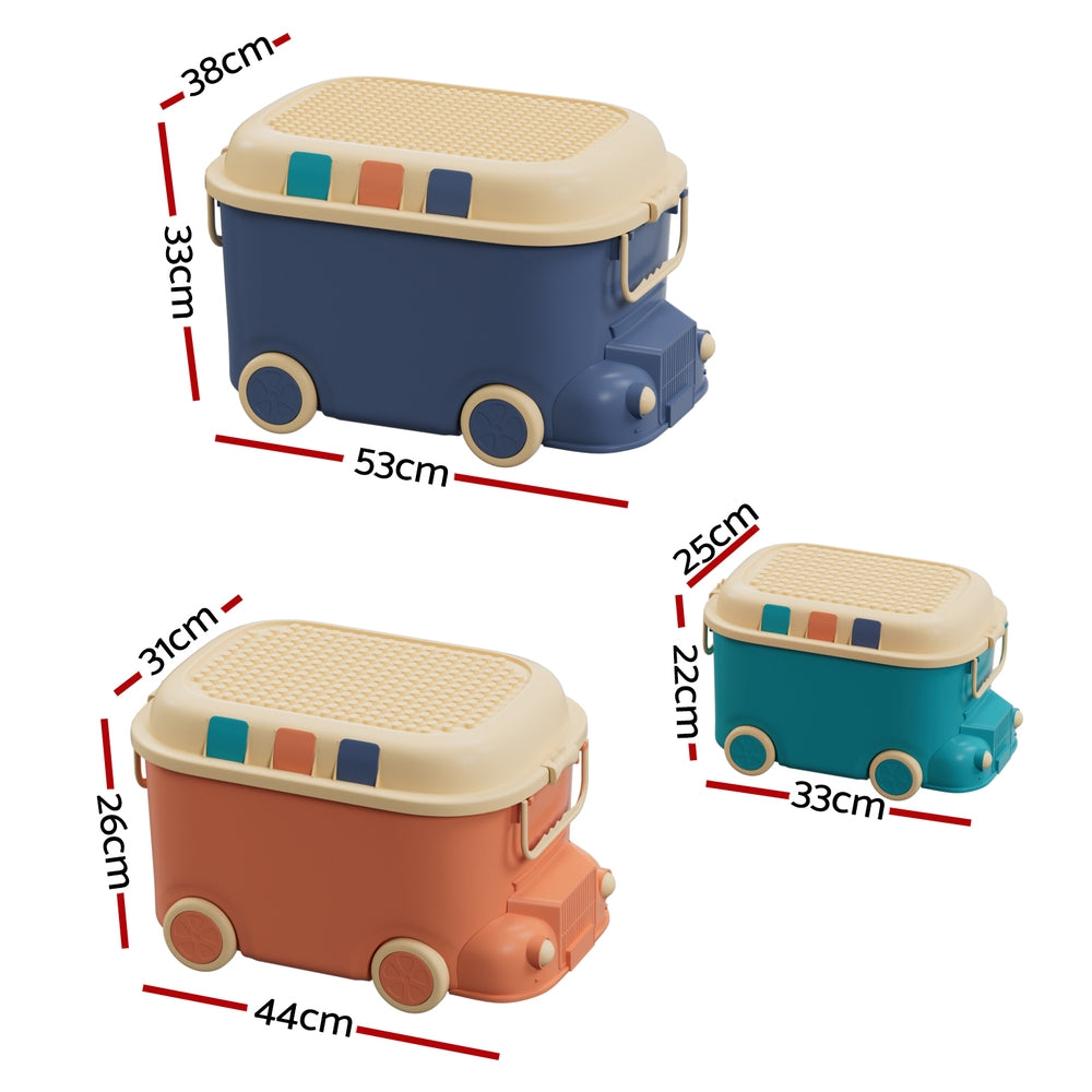Keezi 3PCS Toy Storage Box