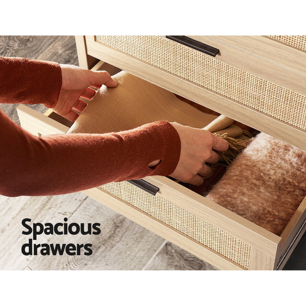 Adelle Rattan 4 Drawer Tallboy