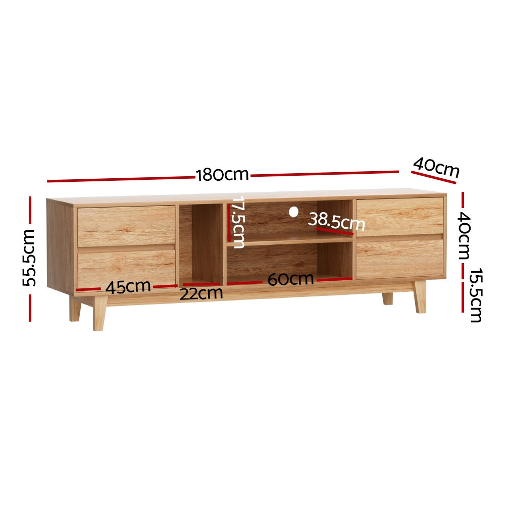 Rubberwood 180cm Entertainment Centre