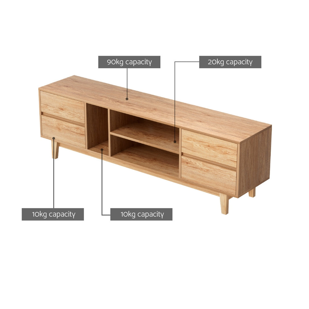 Rubberwood 180cm Entertainment Centre