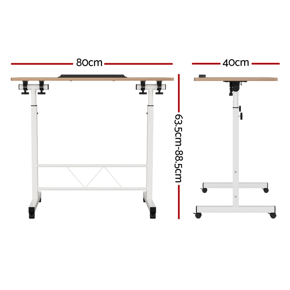 FREE SHIPPING! Laptop Desk Table Adjustable 80CM Light Wood