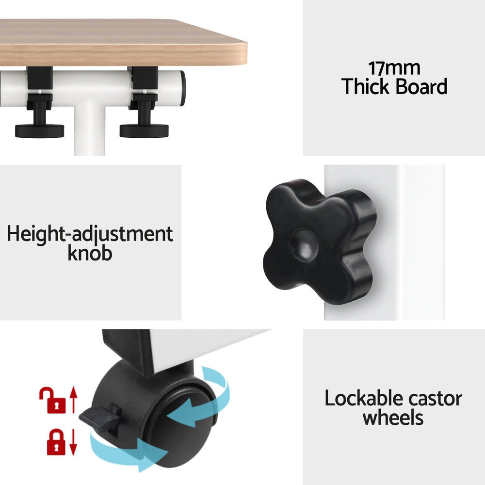 FREE SHIPPING! Laptop Desk Table Adjustable 80CM Light Wood