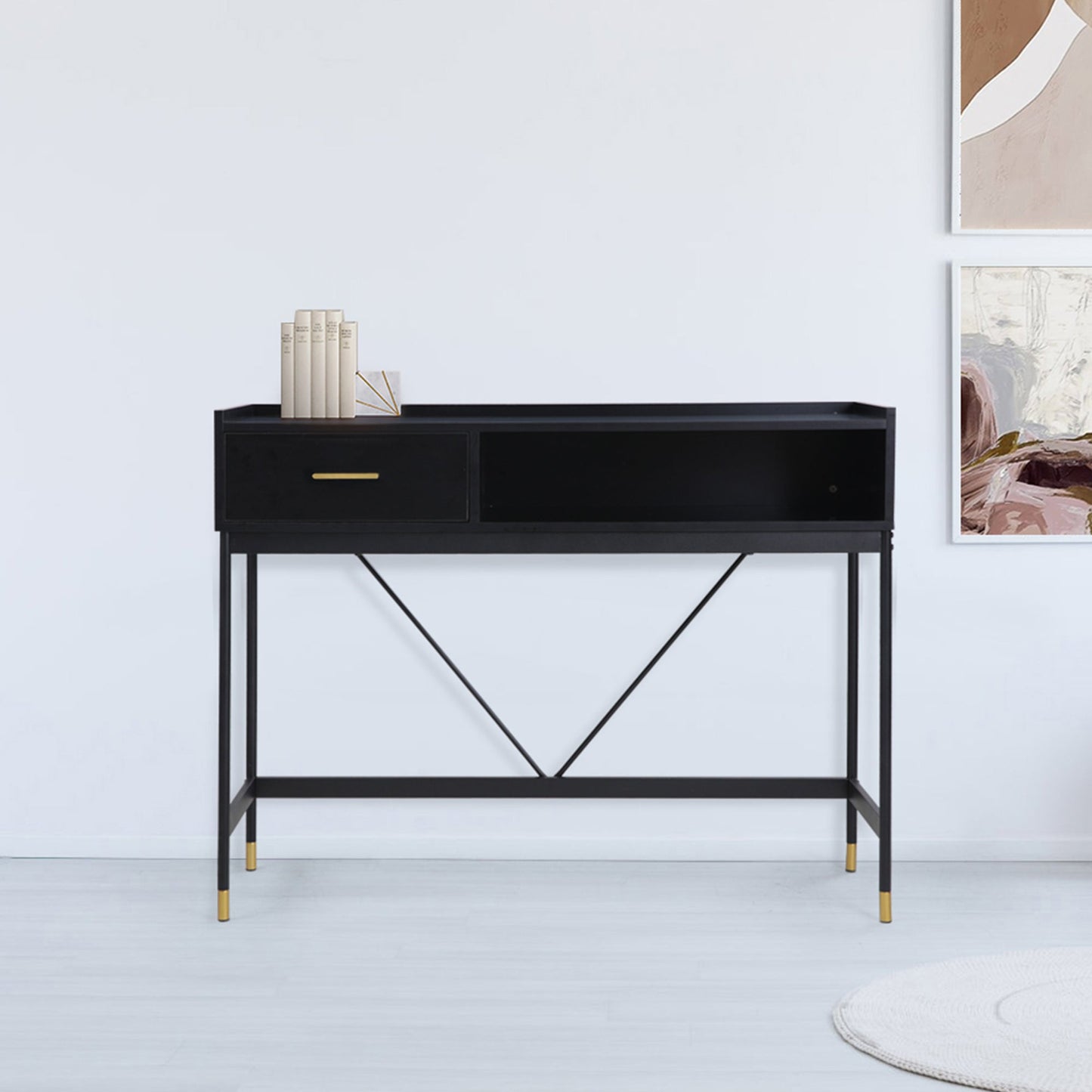 Alcona Matte Black Hall Table