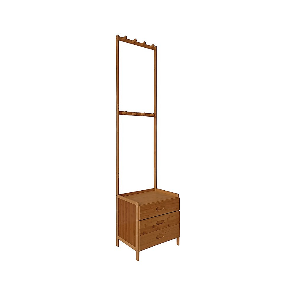 42x165cm Wooden Hall Stand Modern Style Minimalist Home Floor Coat Rack with Drawer