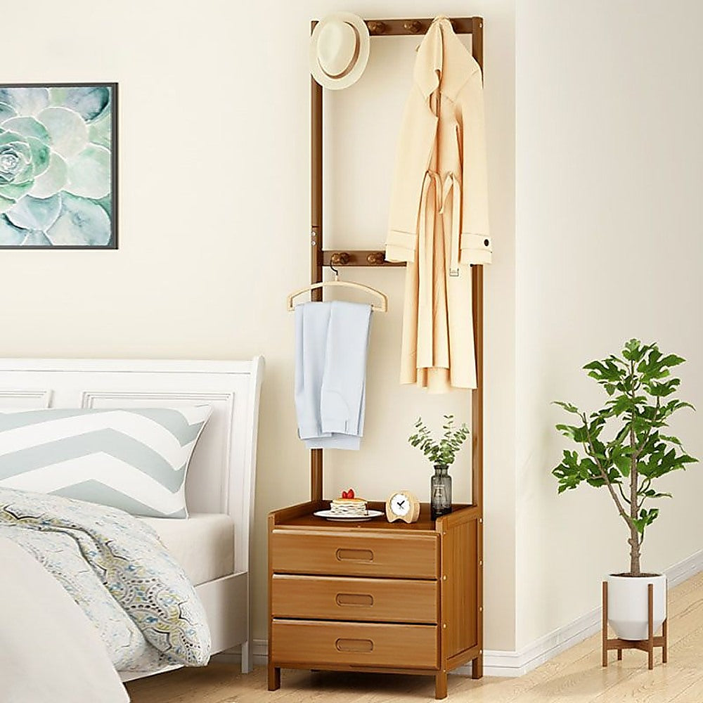 42x165cm Wooden Hall Stand Modern Style Minimalist Home Floor Coat Rack with Drawer