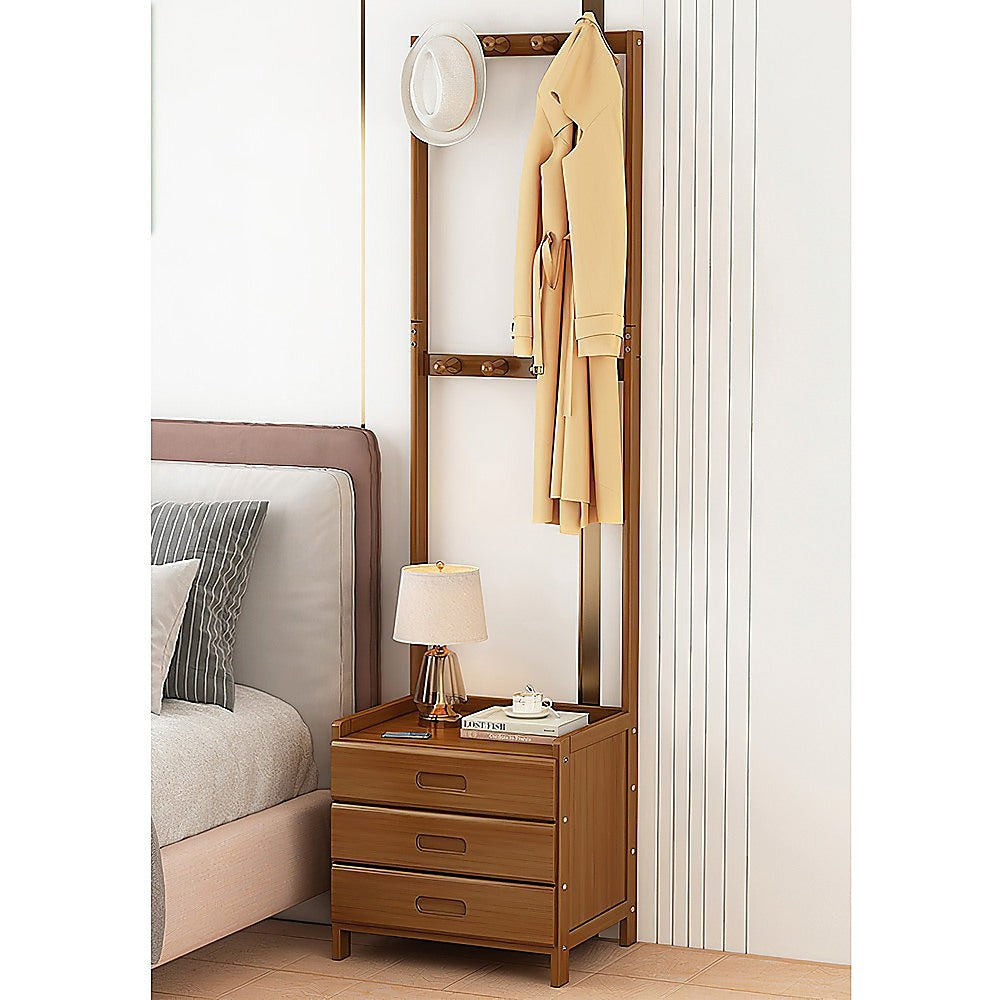 42x165cm Wooden Hall Stand Modern Style Minimalist Home Floor Coat Rack with Drawer