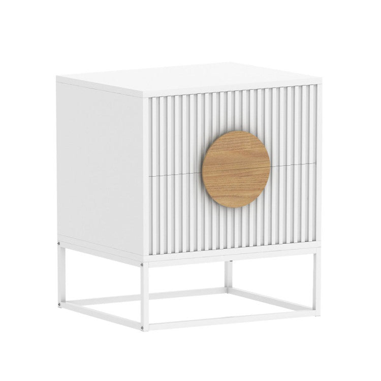 Sylvia White Bedside 2 Drawers