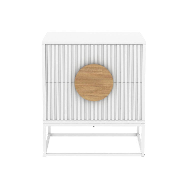 Sylvia White Bedside 2 Drawers