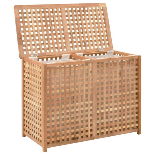 Natural Wood Laundry Bin Solid Walnut