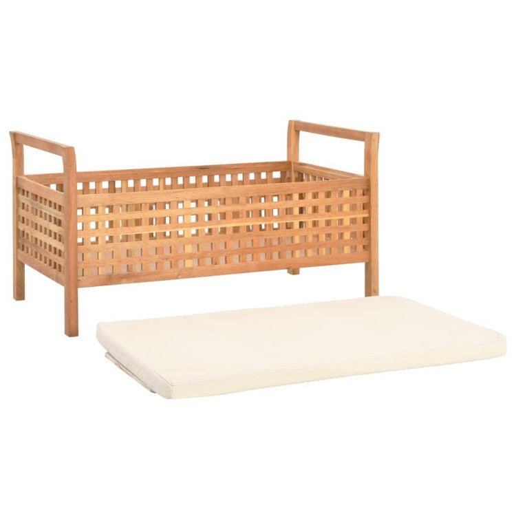 Natural Wooden Storage Bench