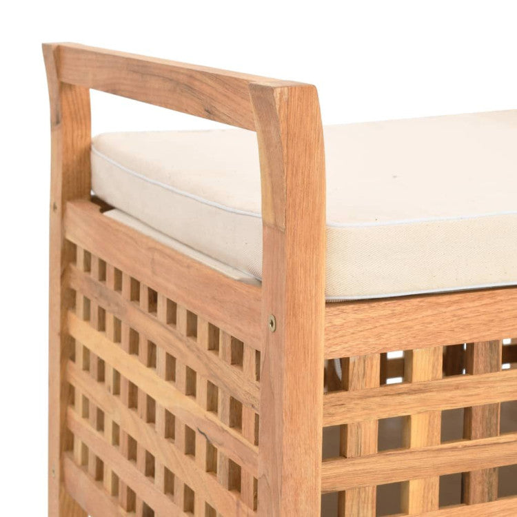 Natural Wooden Storage Bench