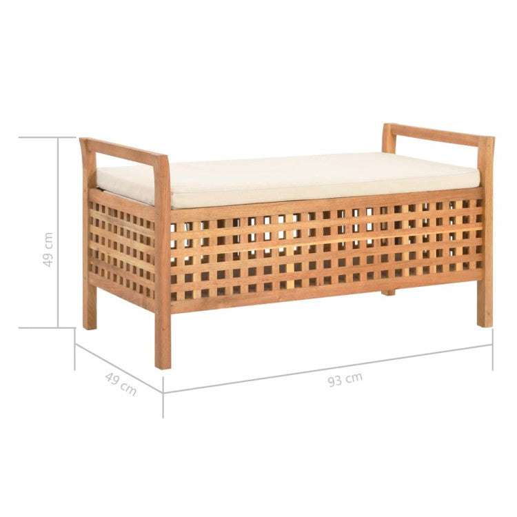 Natural Wooden Storage Bench