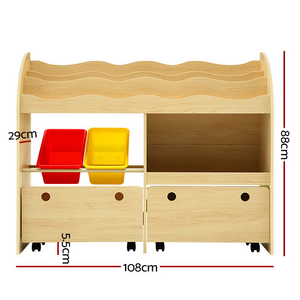Keezi 3 Tiers Kids Bookshelf Storage