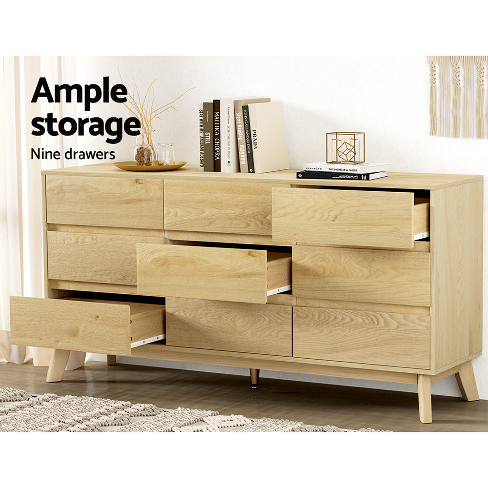 9 Chest of Drawers Tallboy Cabinet