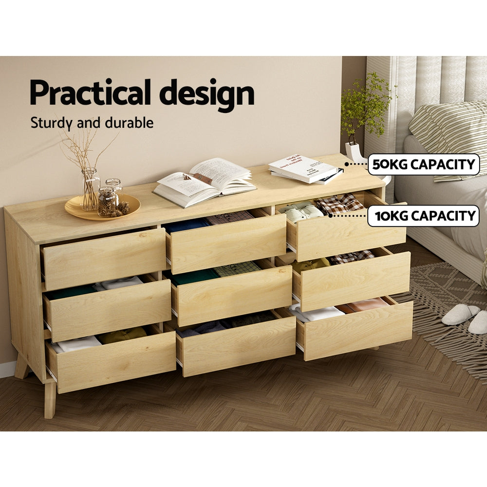 9 Chest of Drawers Tallboy Cabinet