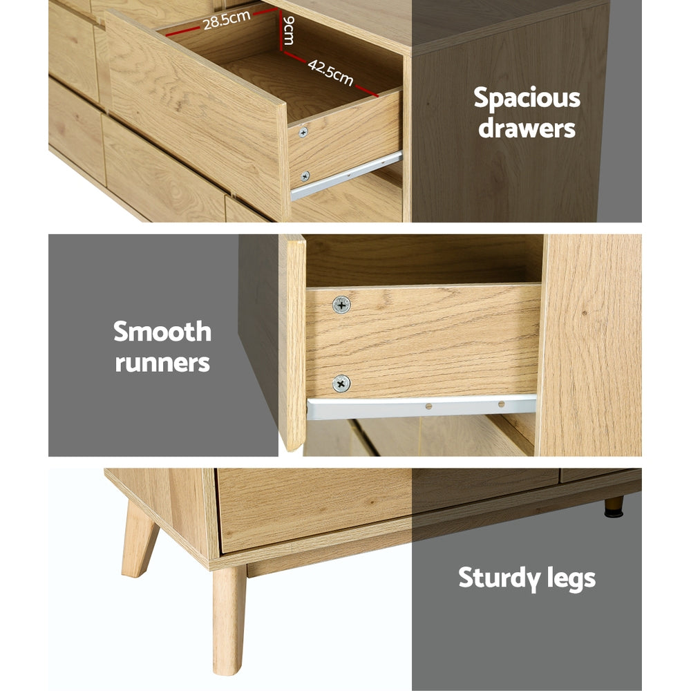 9 Chest of Drawers Tallboy Cabinet