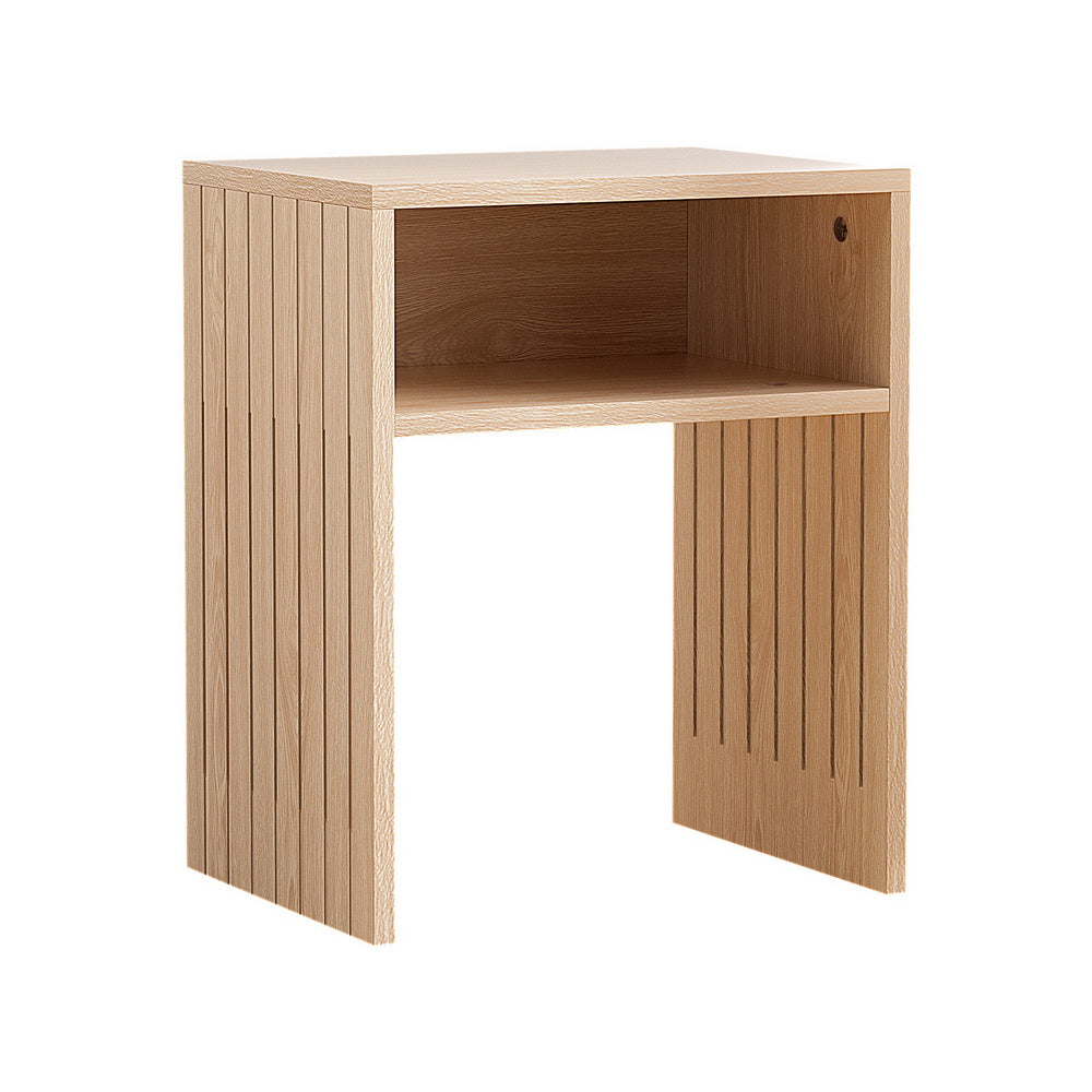 FREE SHIPPING! Artiss Coffee Table Storage Shelf Fluted Side Pine