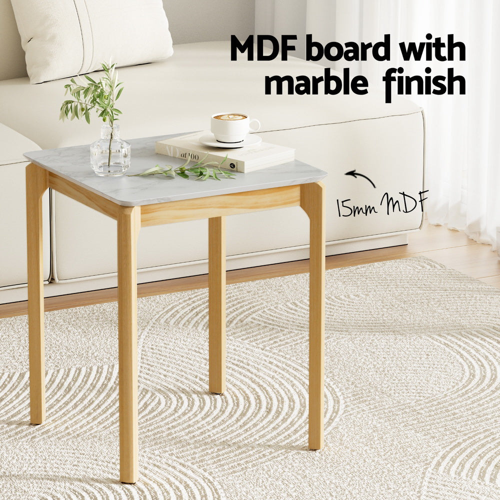 FREE SHIPPING! Coffee Table Marble Effect Square