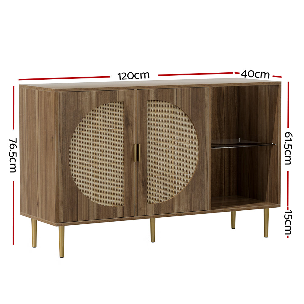 Walnut Buffet 2 Cupboard