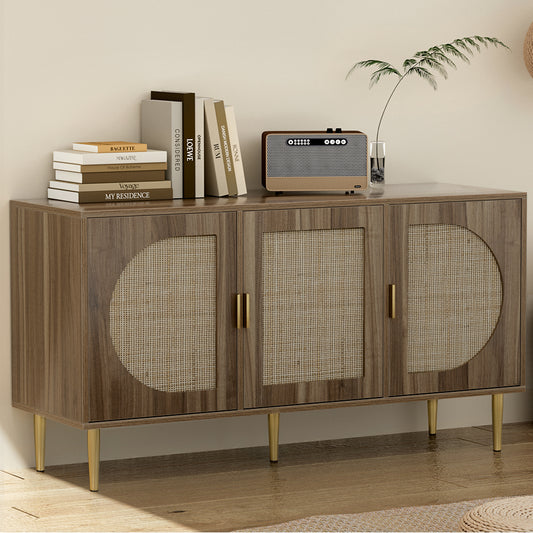 Walnut 3 Cupboard Buffet