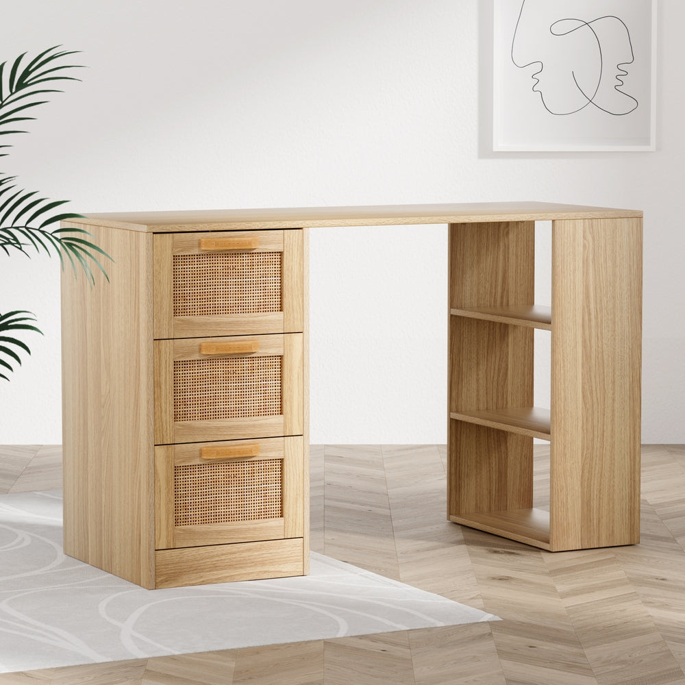 NEW!! Adelle Rattan Desk 3 Drawers