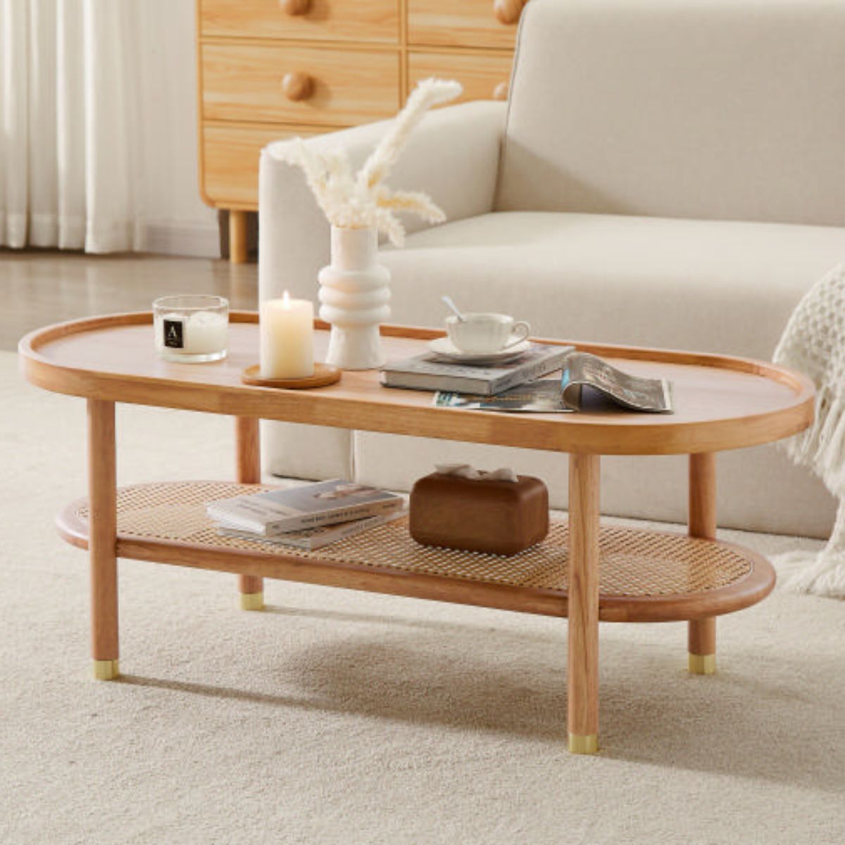 Lauren Natural Rattan Coffee Table