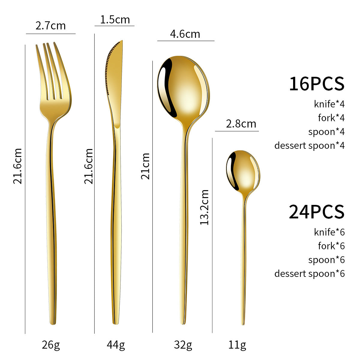 FREE SHIPPING! Red And Gold Patchwork Stainless Steel 16-Piece Flatware Set
